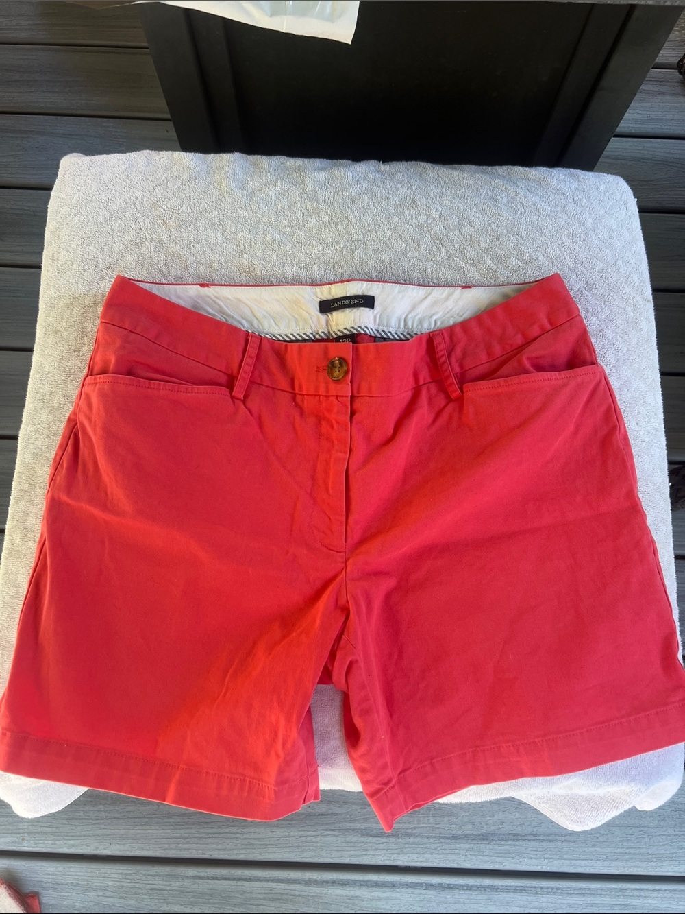 Lands' End Women's Bright Coral Bermuda Shorts